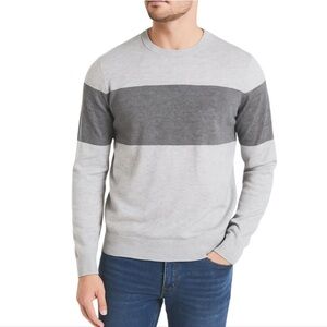 Banana Republic Supima cotton Sweater Men's Two-Tone Gray Crewneck Sweater